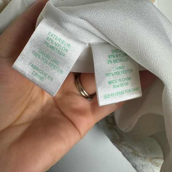 Lilly Pulitzer Nadine Resort White Lilly Pad Lace White Gold Shift Dress Size 0 - Picture 7 of 9